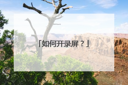 如何开录屏?