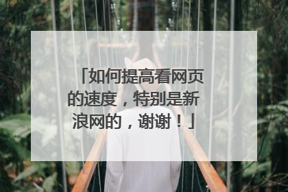 如何提高看网页的速度,特别是新浪网的,谢谢!