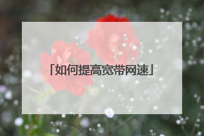 如何提高宽带网速