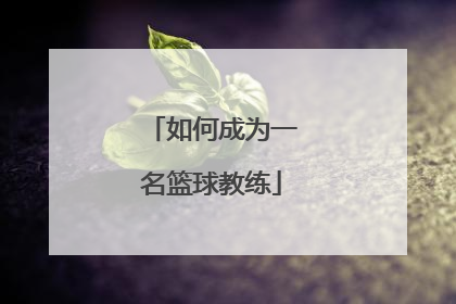 如何成为一名篮球教练