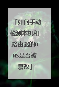 如何手动检测本机和路由器的DNS是否被篡改