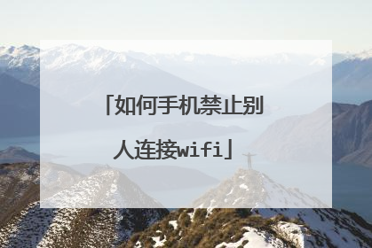 如何手机禁止别人连接wifi