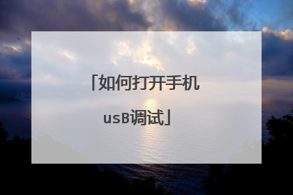 如何打开手机usB调试
