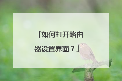 如何打开路由器设置界面？