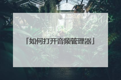 如何打开音频管理器