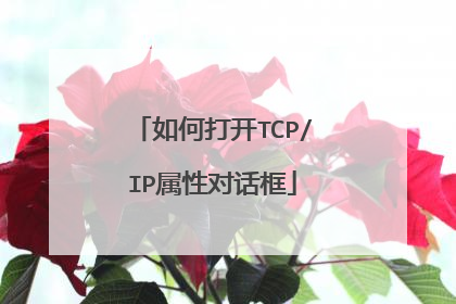 如何打开TCP/IP属性对话框