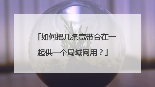 如何把几条宽带合在一起供一个局域网用？