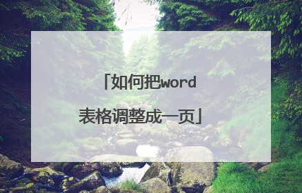 如何把word表格调整成一页