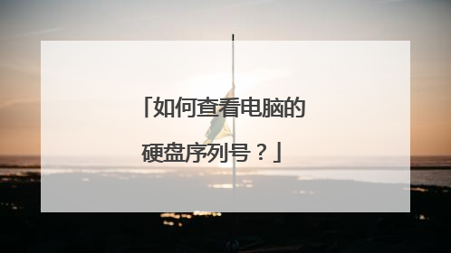 如何查看电脑的硬盘序列号?