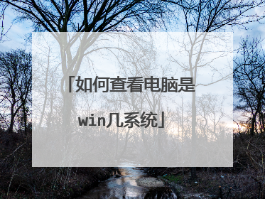 如何查看电脑是win几系统