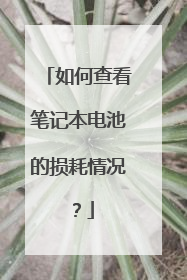 如何查看笔记本电池的损耗情况?