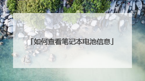 如何查看笔记本电池信息