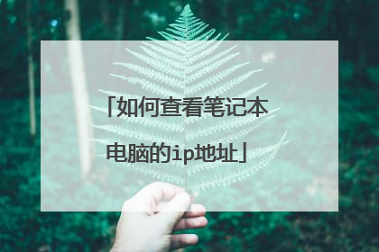 如何查看笔记本电脑的ip地址