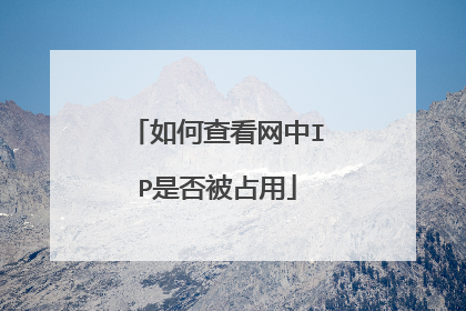 如何查看网中IP是否被占用