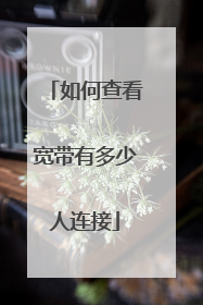 如何查看宽带有多少人连接