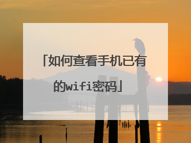 如何查看手机已有的wifi密码