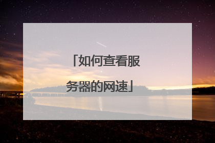 如何查看服务器的网速
