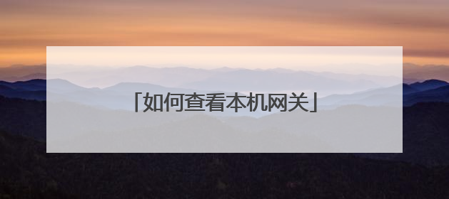 如何查看本机网关