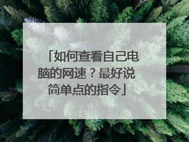 如何查看自己电脑的网速？最好说简单点的指令