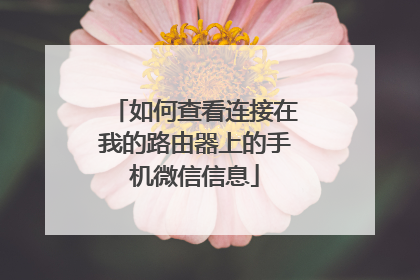 如何查看连接在我的路由器上的手机微信信息