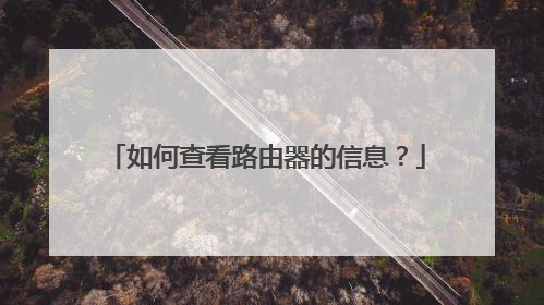 如何查看路由器的信息?
