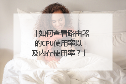 如何查看路由器的CPU使用率以及内存使用率？
