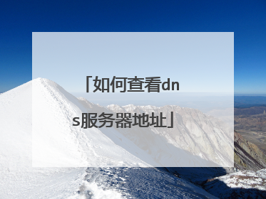 如何查看dns服务器地址