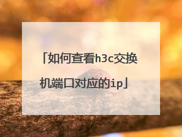 如何查看h3c交换机端口对应的ip