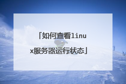 如何查看linux服务器运行状态