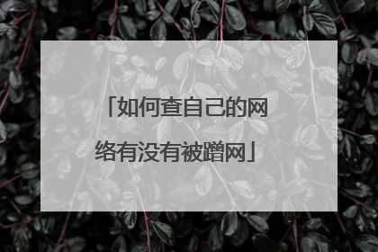 如何查自己的网络有没有被蹭网