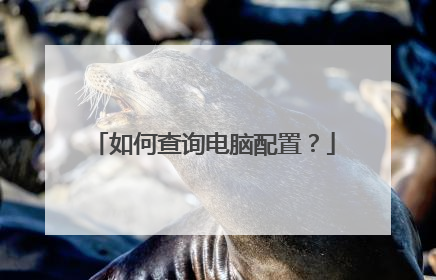 如何查询电脑配置?