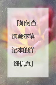 如何查询戴尔笔记本的详细信息