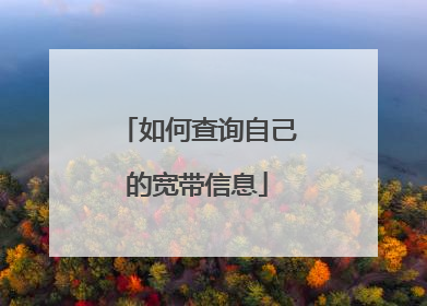 如何查询自己的宽带信息