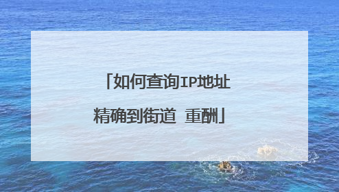 如何查询IP地址精确到街道 重酬