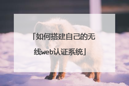 如何搭建自己的无线web认证系统