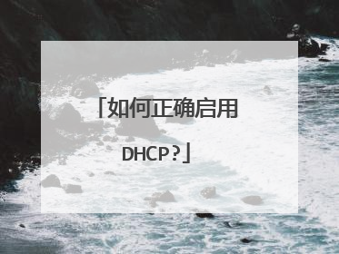 如何正确启用DHCP?