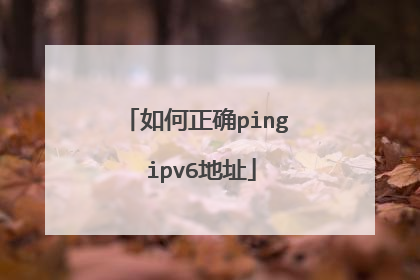 如何正确ping ipv6地址