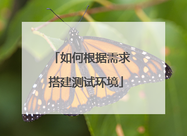 如何根据需求搭建测试环境