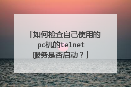 如何检查自己使用的pc机的telnet服务是否启动？