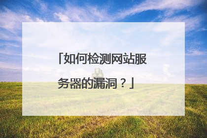 如何检测网站服务器的漏洞？