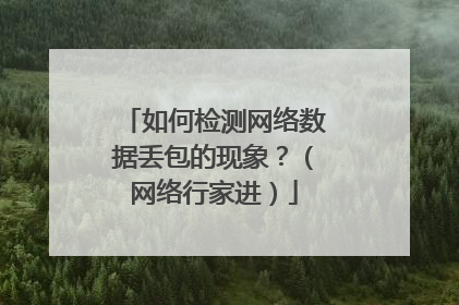 如何检测网络数据丢包的现象?(网络行家进)