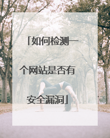 如何检测一个网站是否有安全漏洞