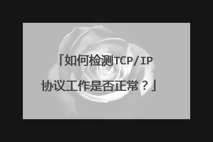 如何检测TCP/IP协议工作是否正常？