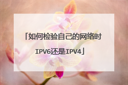 如何检验自己的网络时IPV6还是IPV4