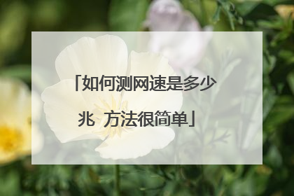 如何测网速是多少兆 方法很简单