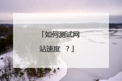 如何测试网站速度 ?