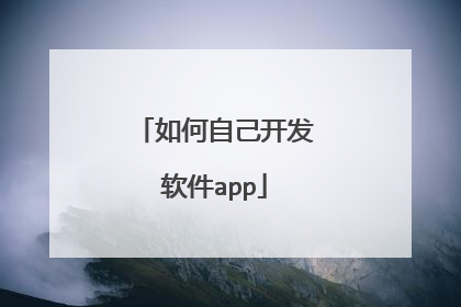 如何自己开发软件app