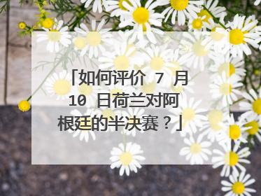 如何评价 7 月 10 日荷兰对阿根廷的半决赛?