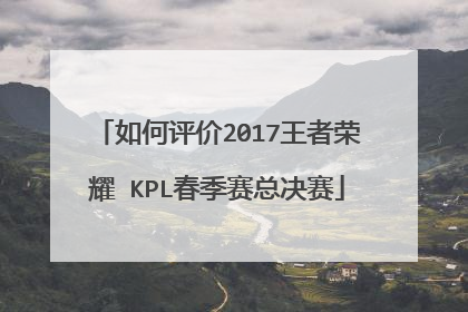 如何评价2017王者荣耀 KPL春季赛总决赛