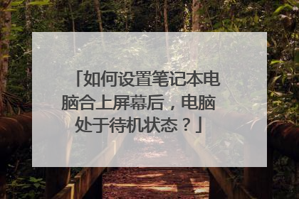 如何设置笔记本电脑合上屏幕后,电脑处于待机状态?